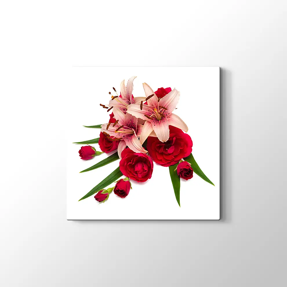 Zambaklar ve Güller Kanvas Tablo