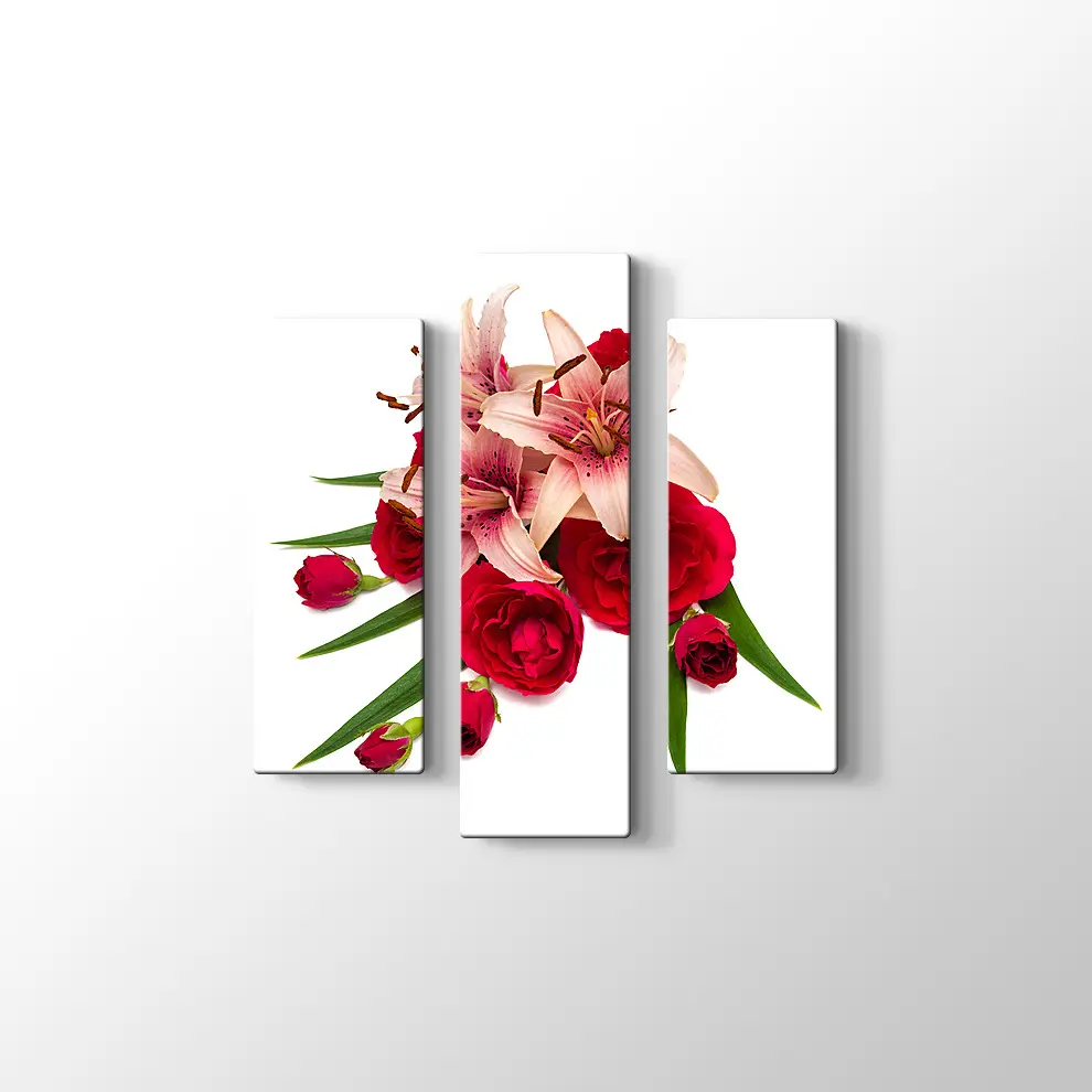 Zambaklar ve Güller Kanvas Tablo