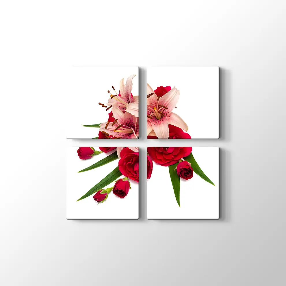 Zambaklar ve Güller Kanvas Tablo