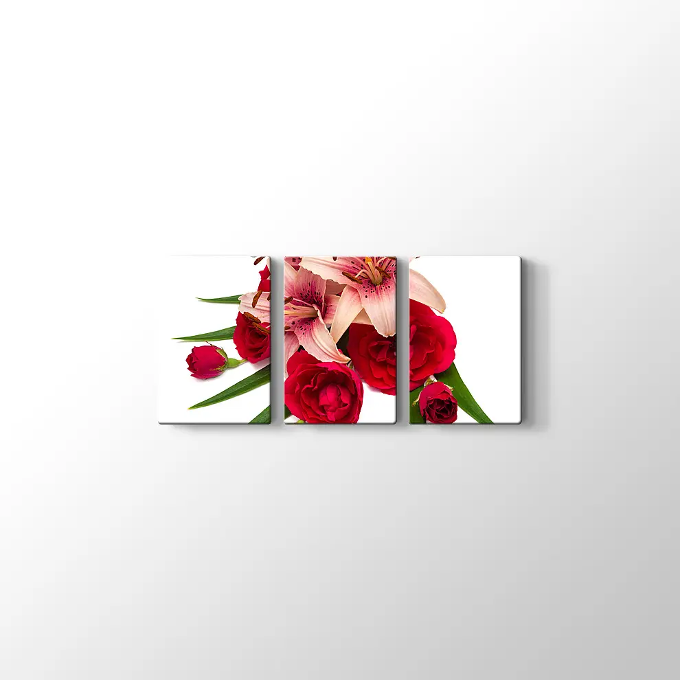 Zambaklar ve Güller Kanvas Tablo