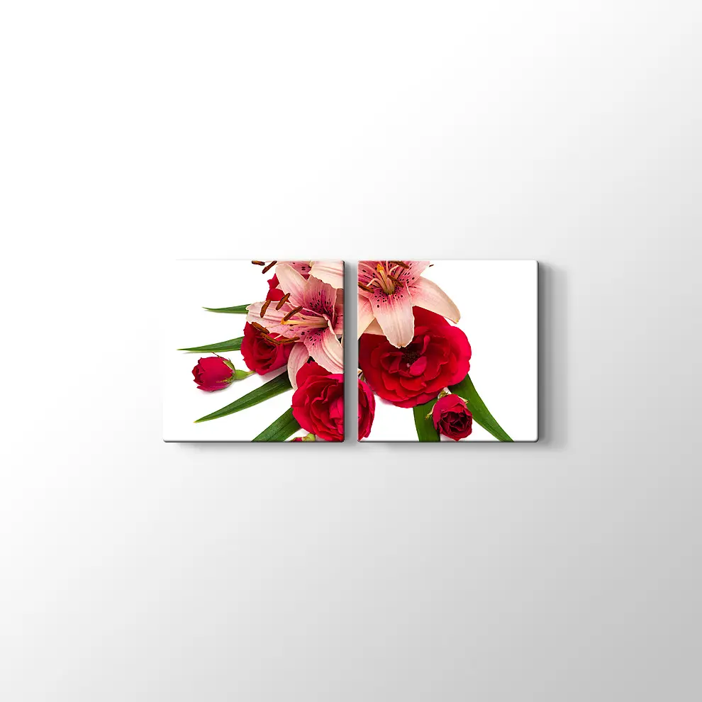 Zambaklar ve Güller Kanvas Tablo