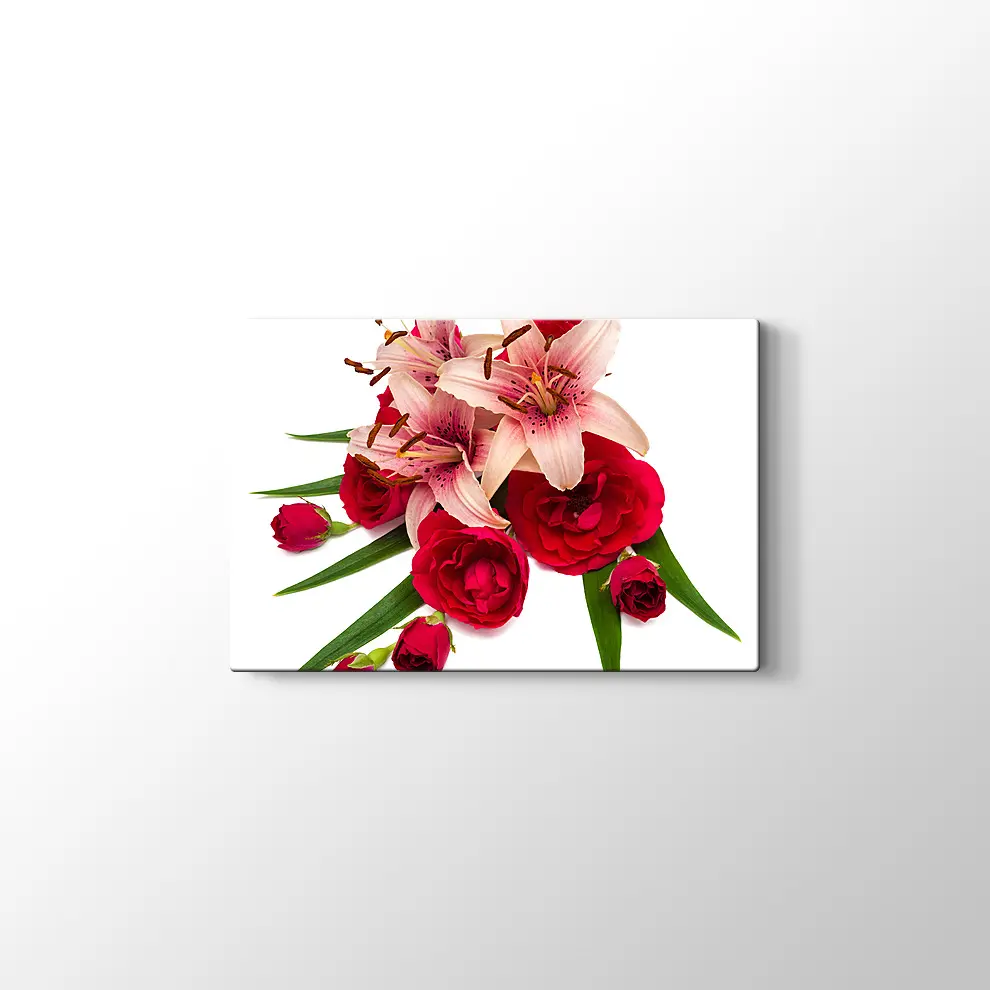 Zambaklar ve Güller Kanvas Tablo