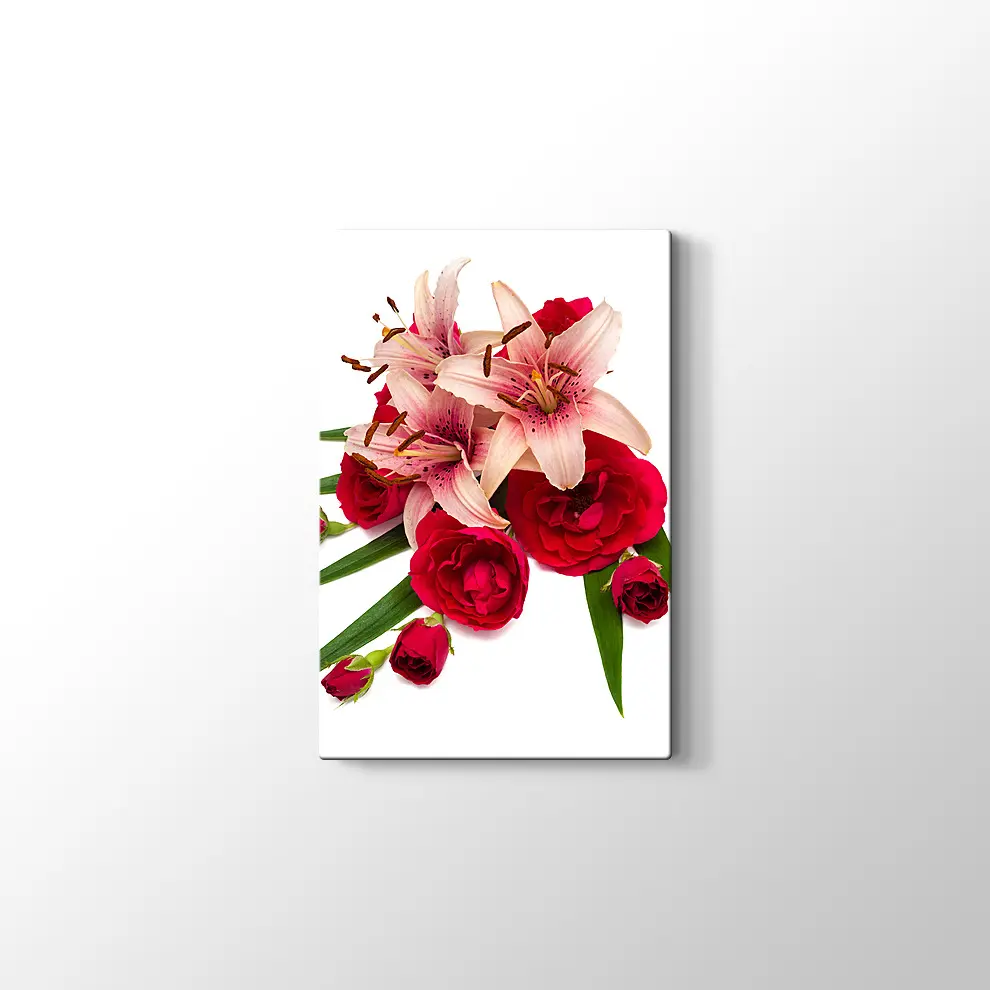 Zambaklar ve Güller Kanvas Tablo