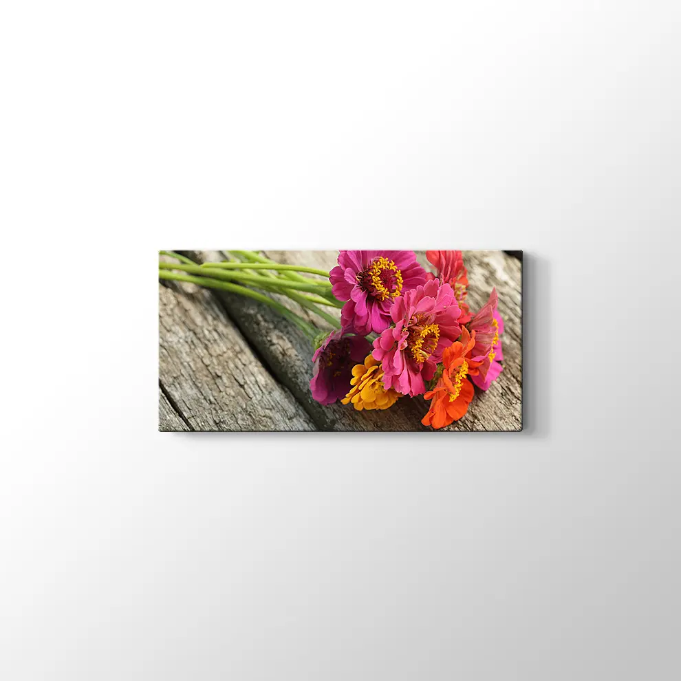 Pembe Papatya Kanvas Tablo