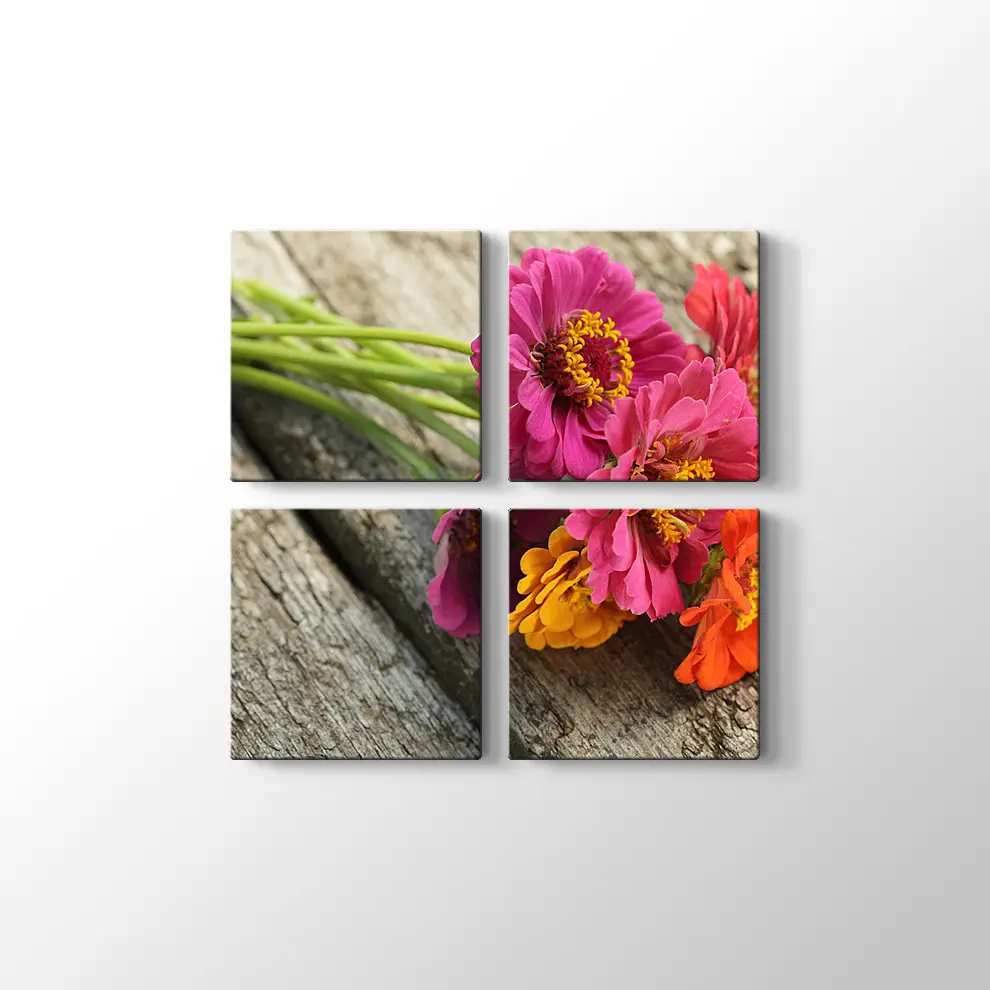 Pembe Papatya Kanvas Tablo