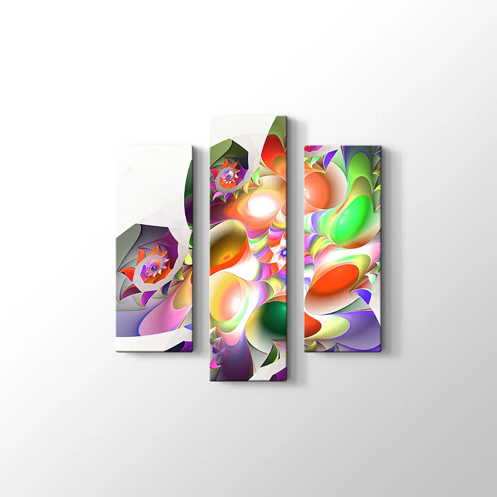 Renkli Desenler Kanvas Tablo