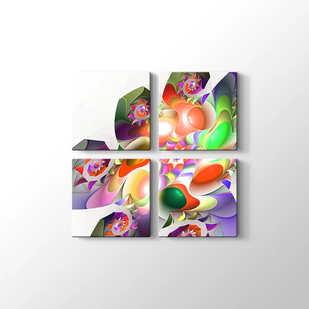 Renkli Desenler Kanvas Tablo