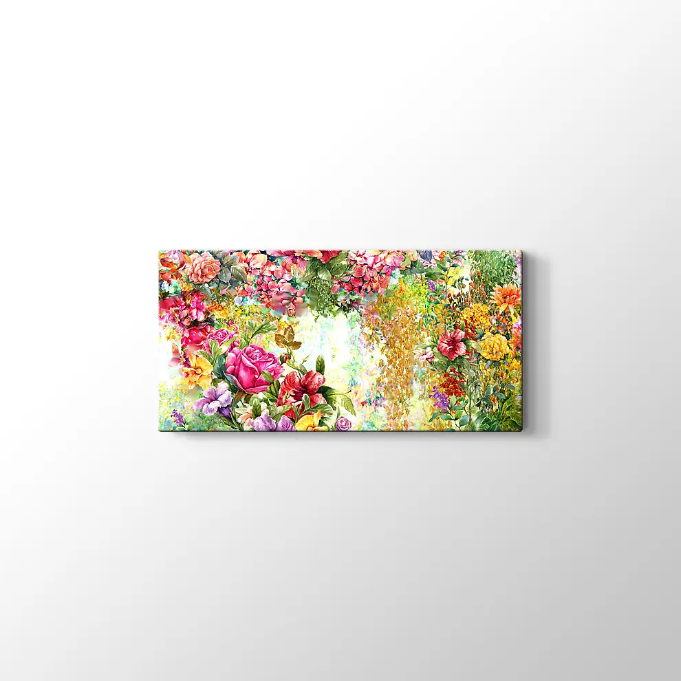 Rengarenk Çiçekler Kanvas Tablo