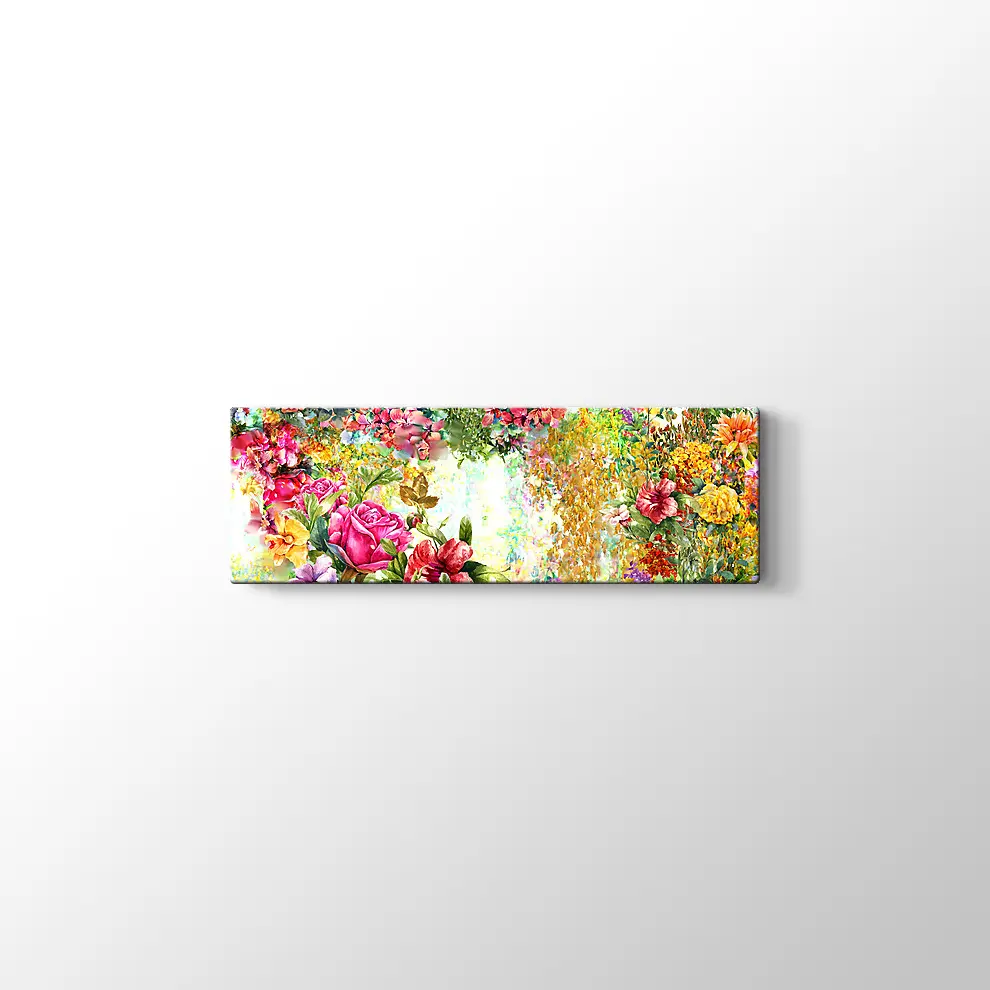 Rengarenk Çiçekler Kanvas Tablo