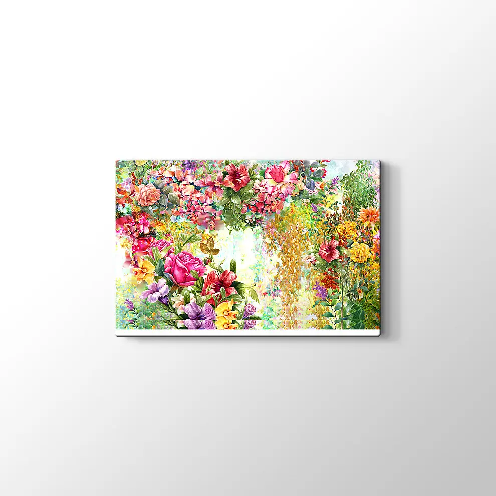 Rengarenk Çiçekler Kanvas Tablo