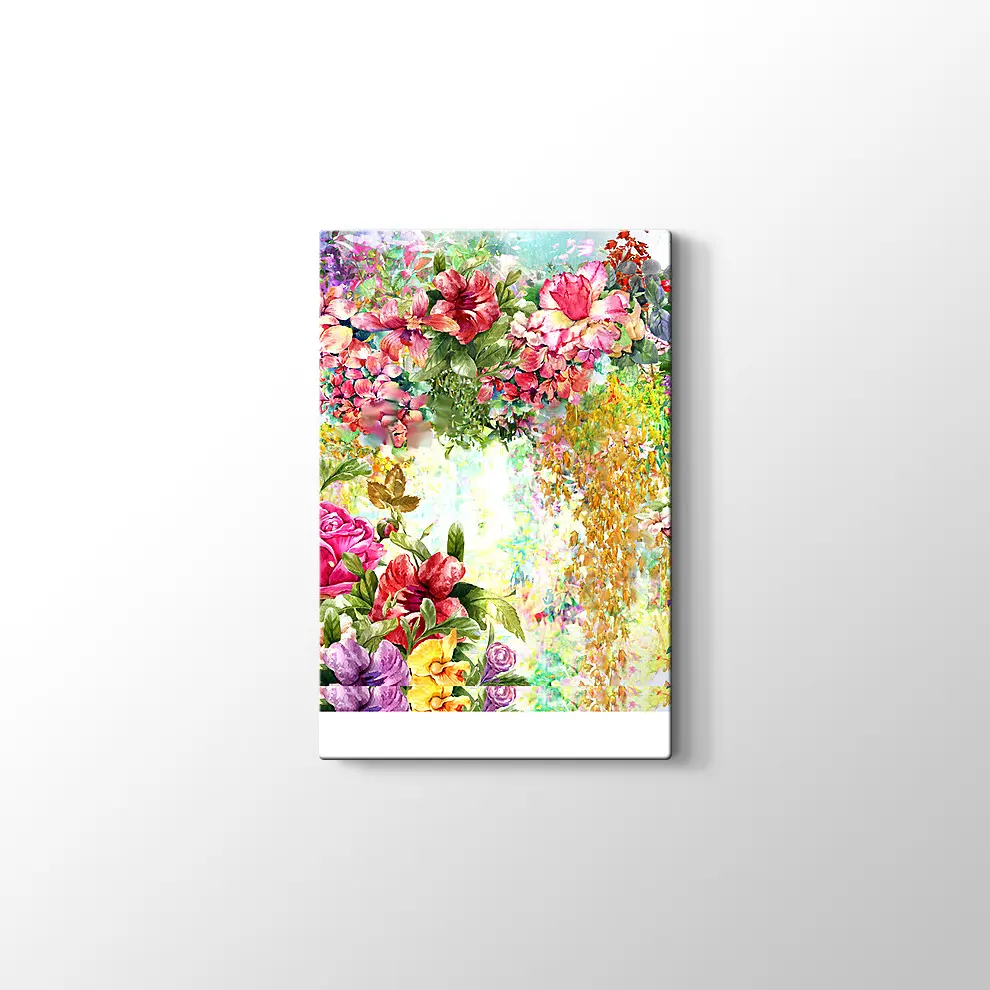 Rengarenk Çiçekler Kanvas Tablo