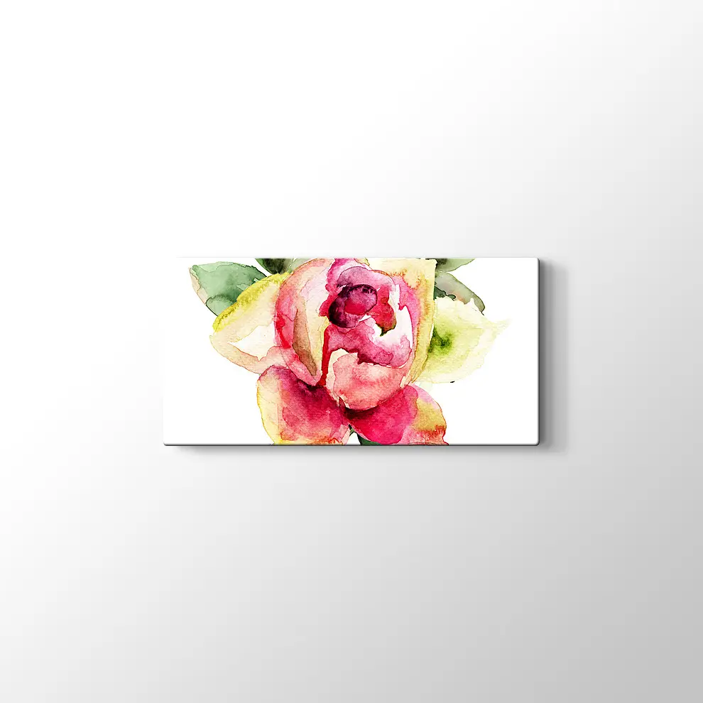 Suluboya Gül Kanvas Tablo