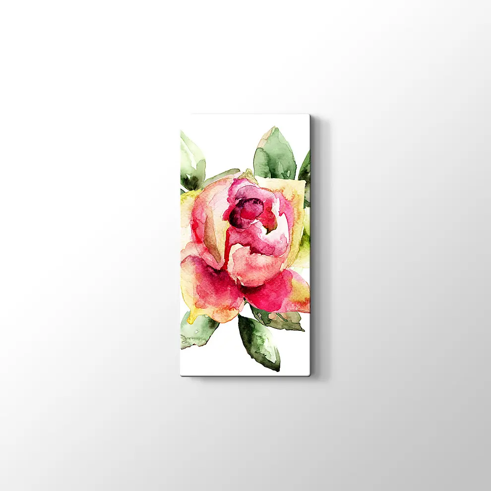 Suluboya Gül Kanvas Tablo