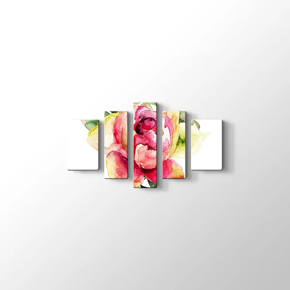 Suluboya Gül Kanvas Tablo