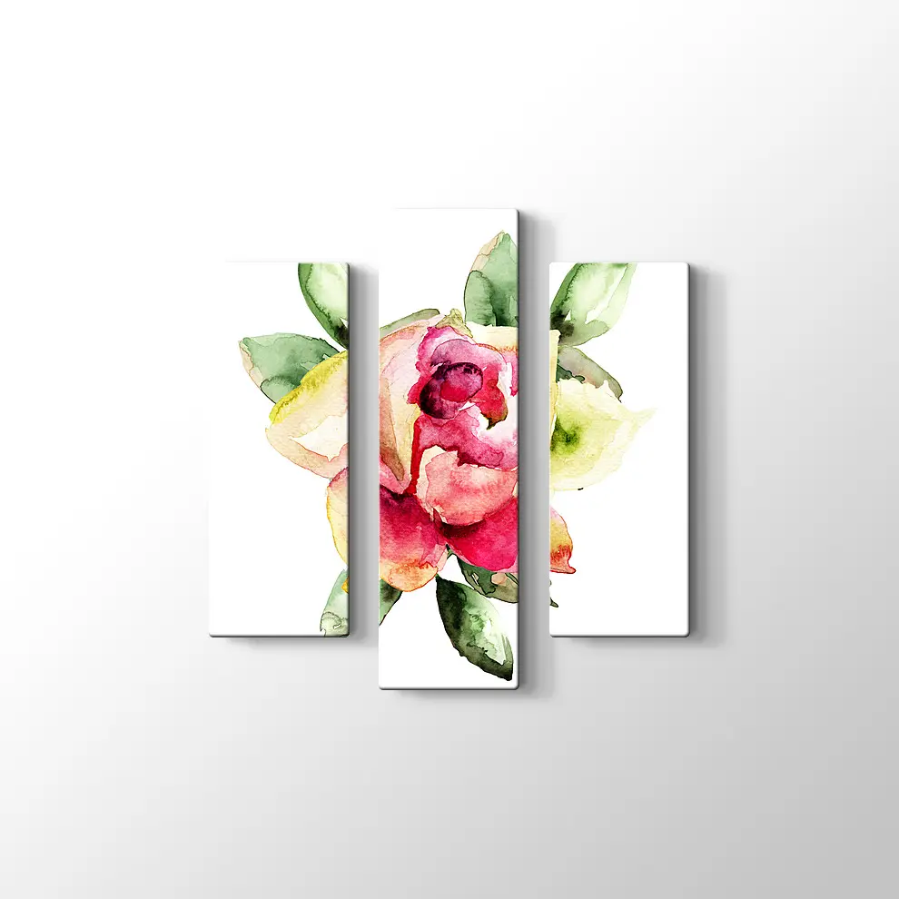 Suluboya Gül Kanvas Tablo