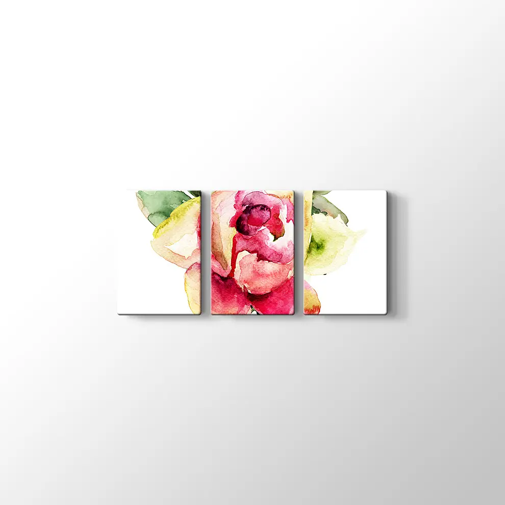 Suluboya Gül Kanvas Tablo