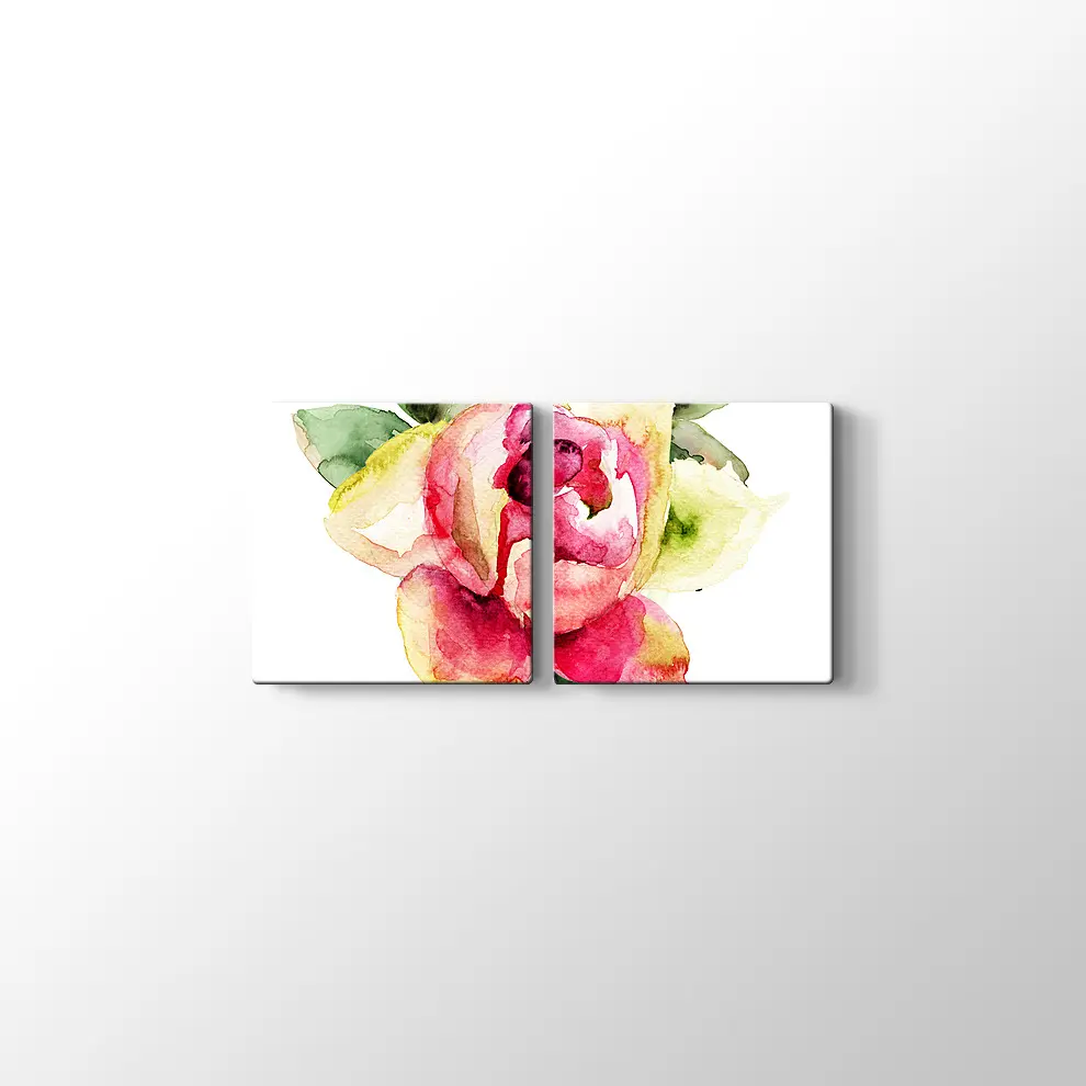 Suluboya Gül Kanvas Tablo