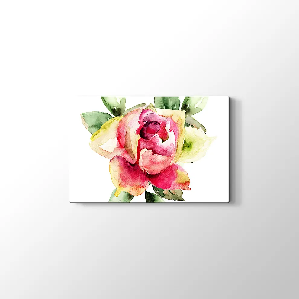 Suluboya Gül Kanvas Tablo