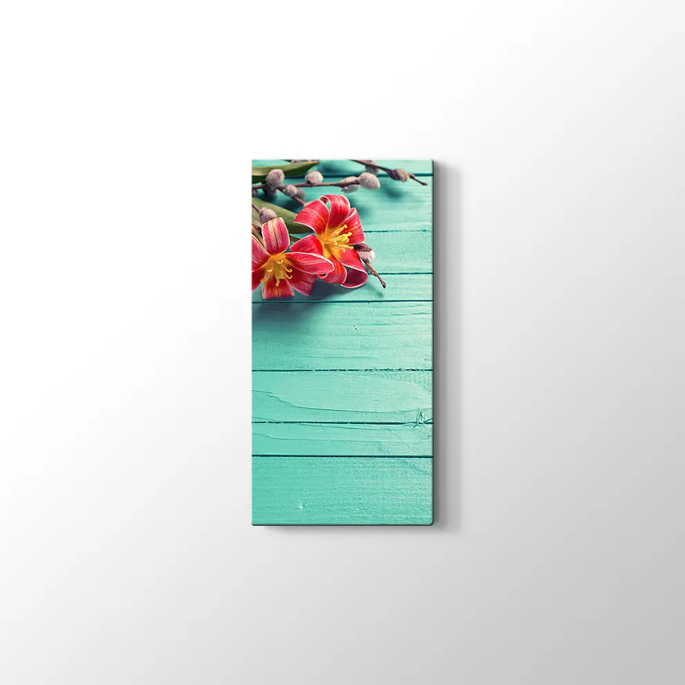 Masadaki Çiçekler Kanvas Tablo