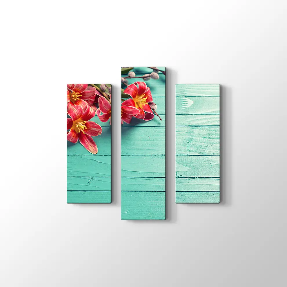 Masadaki Çiçekler Kanvas Tablo