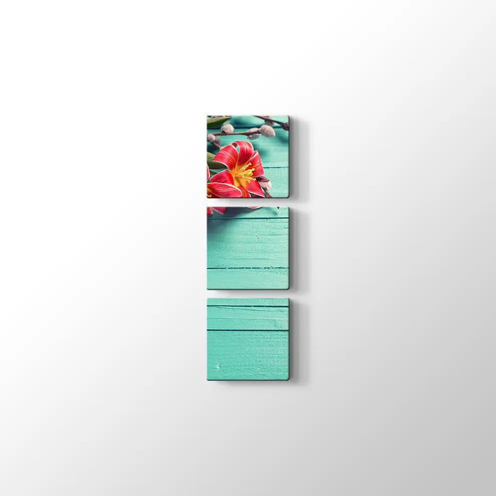 Masadaki Çiçekler Kanvas Tablo