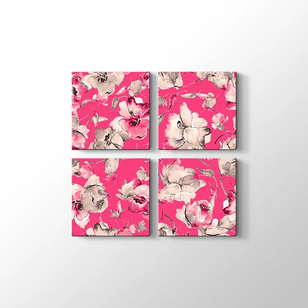 Suluboya Orkide Çiçekleri Kanvas Tablo