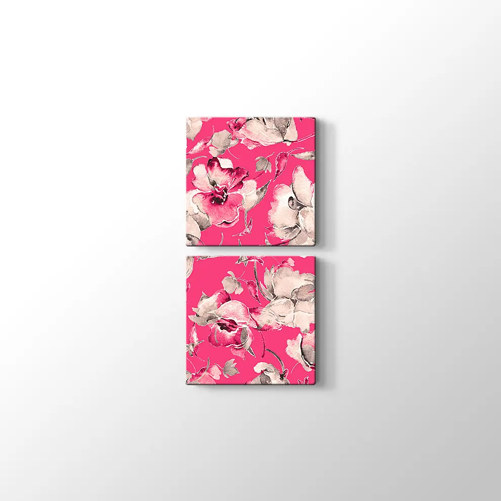 Suluboya Orkide Çiçekleri Kanvas Tablo