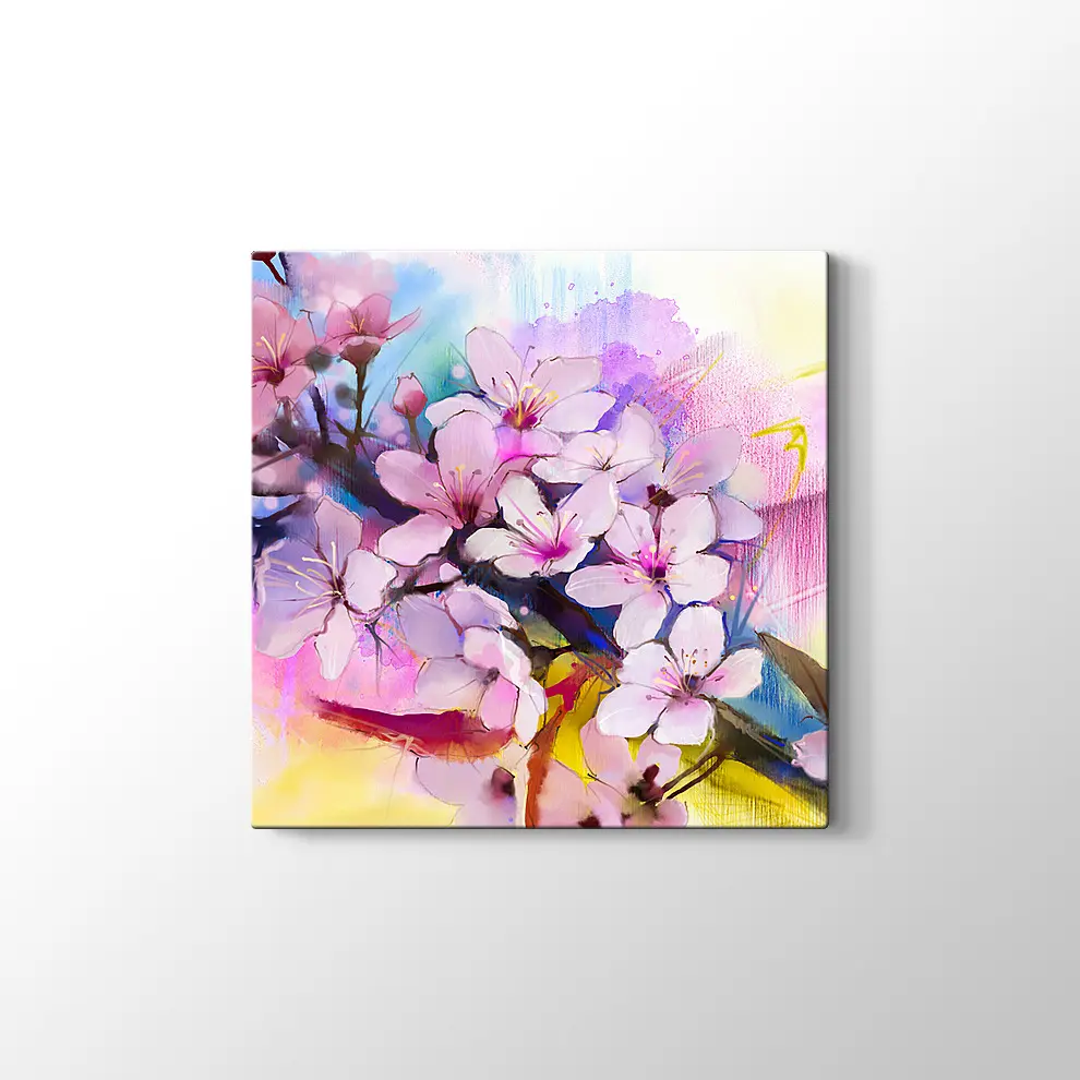 Kiraz Çiçekleri Kanvas Tablo