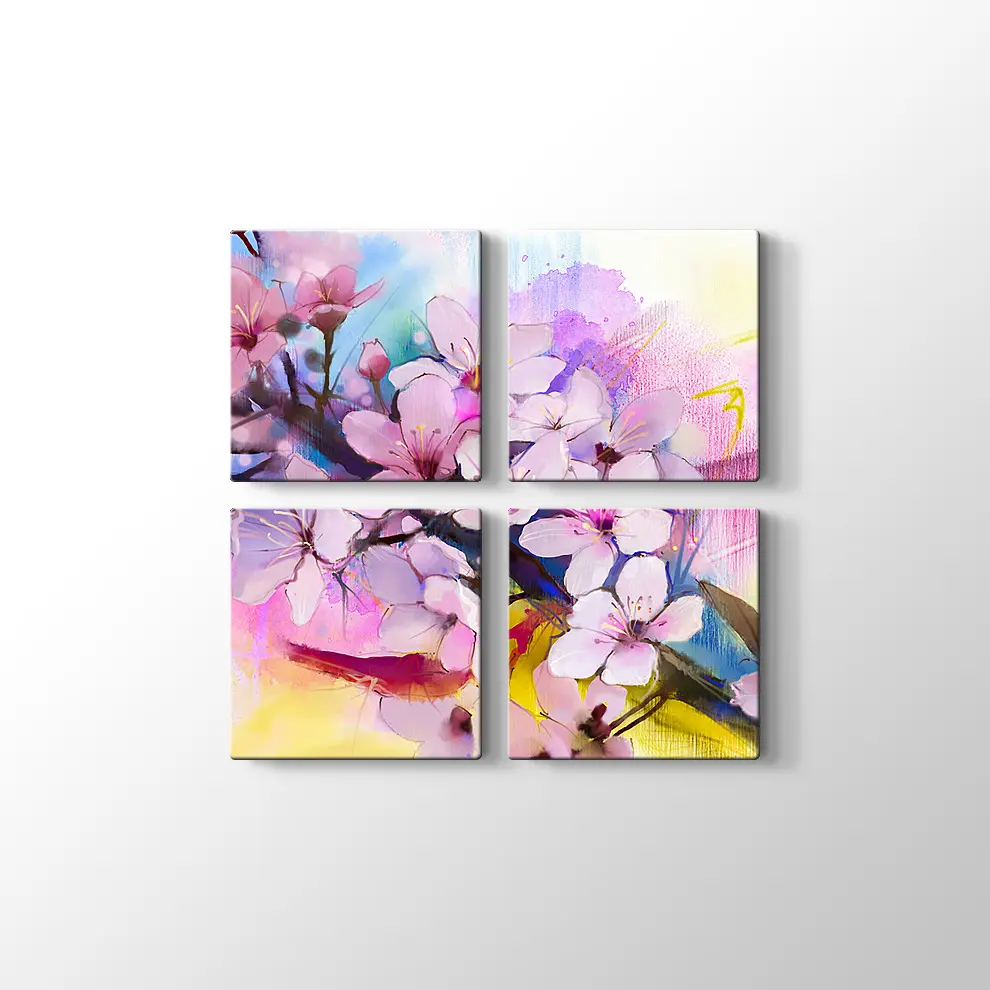 Kiraz Çiçekleri Kanvas Tablo