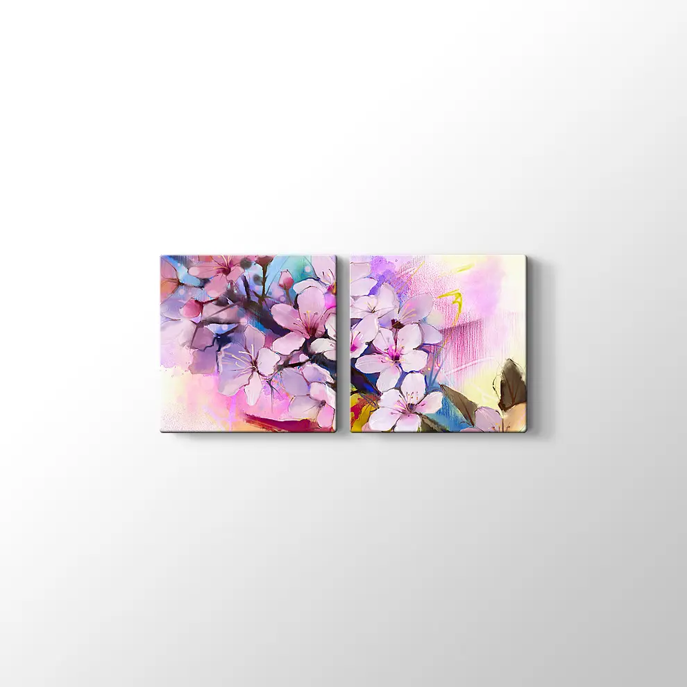 Kiraz Çiçekleri Kanvas Tablo