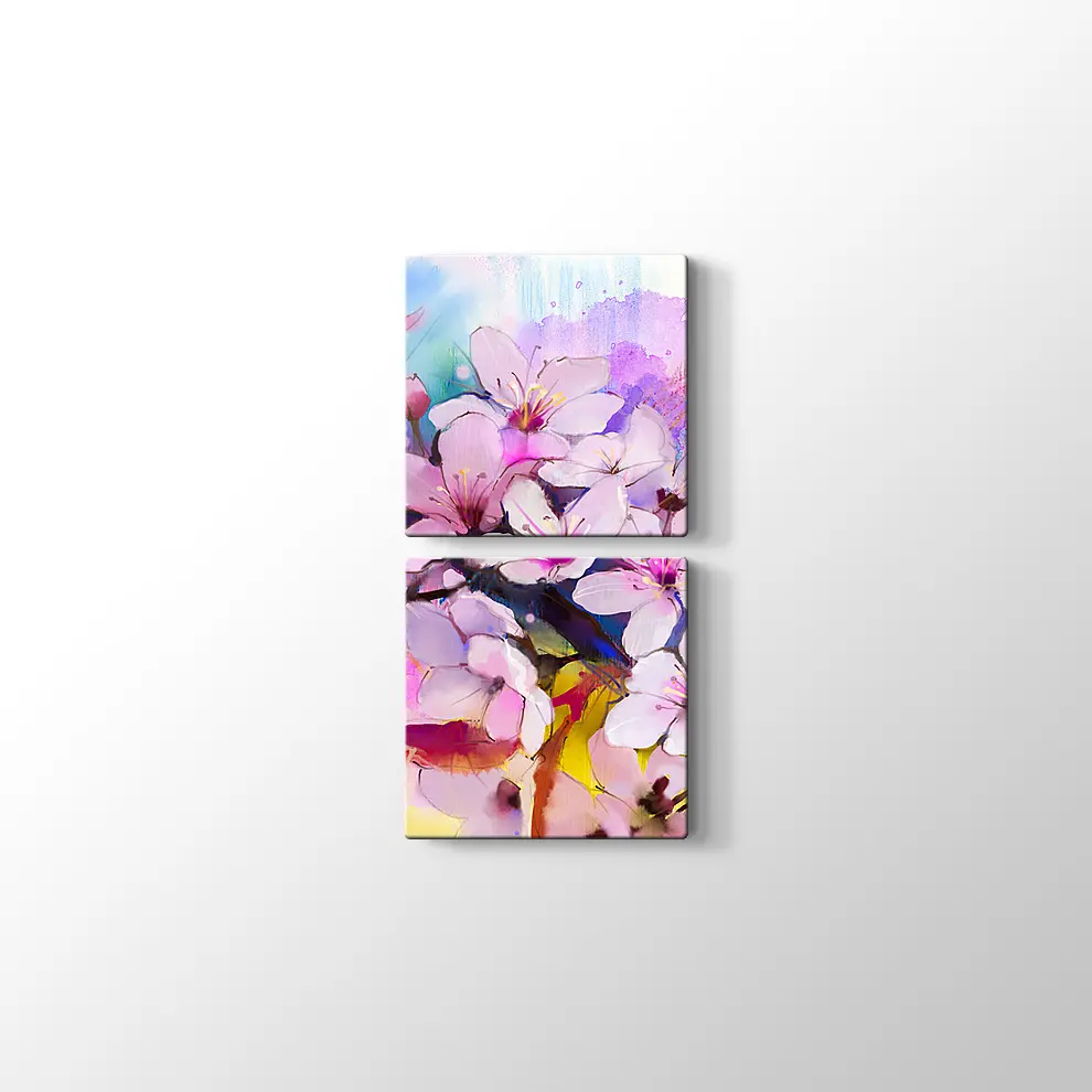 Kiraz Çiçekleri Kanvas Tablo