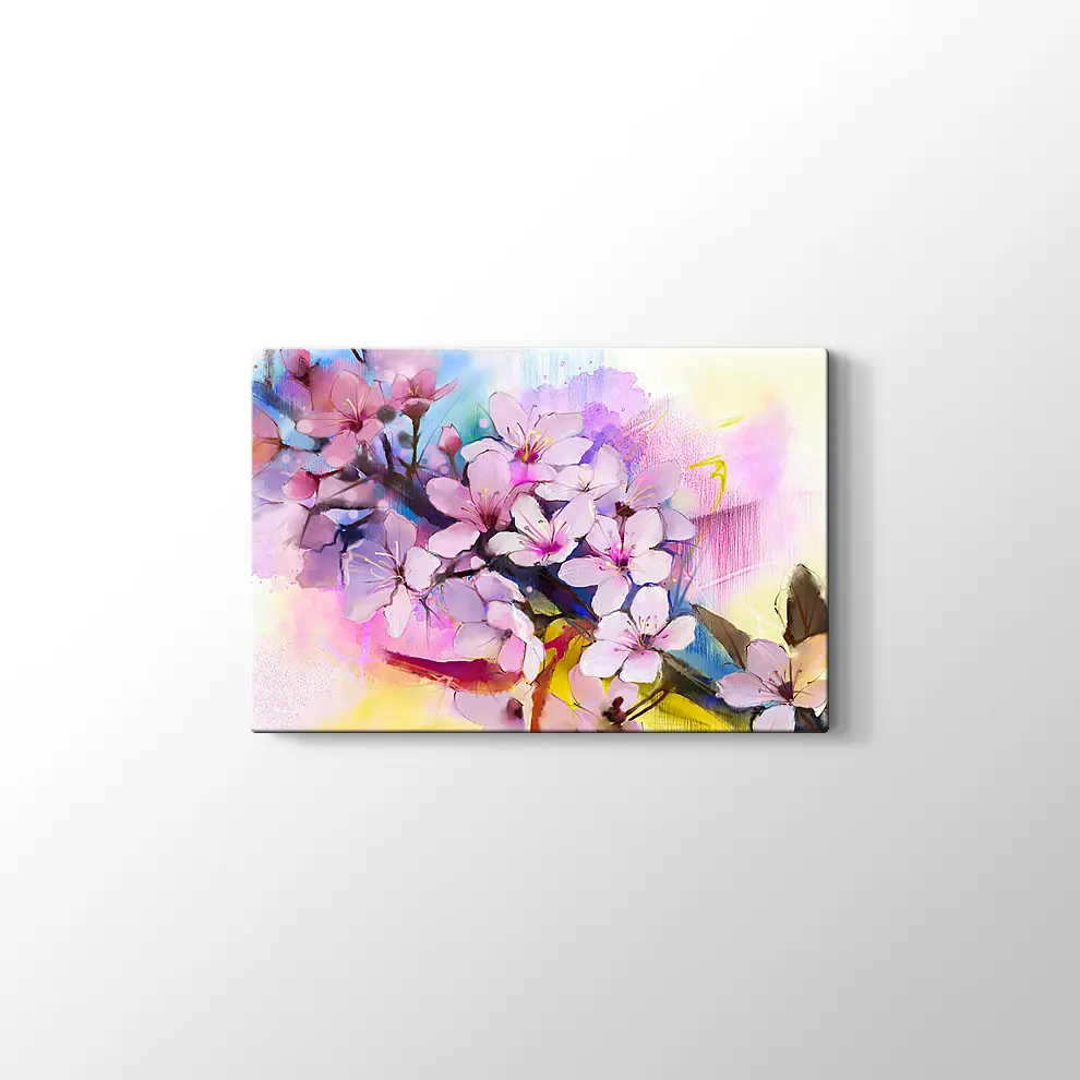 Kiraz Çiçekleri Kanvas Tablo