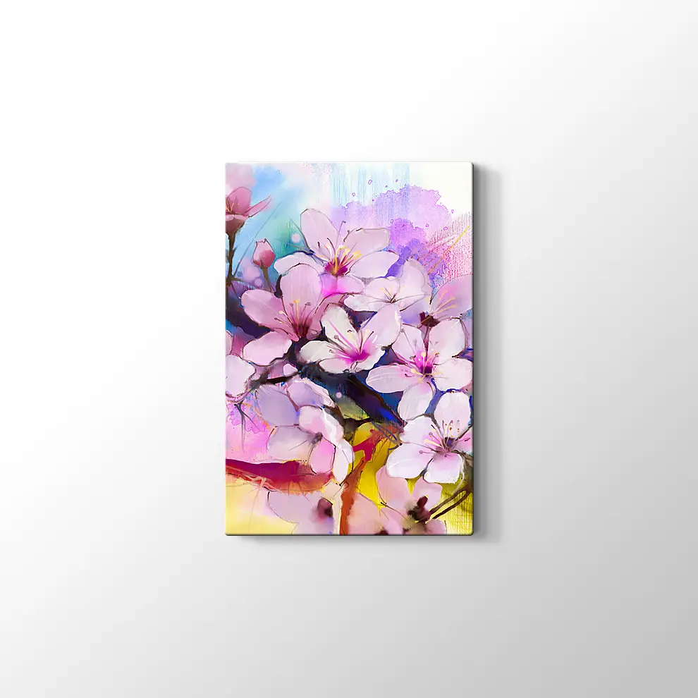 Kiraz Çiçekleri Kanvas Tablo
