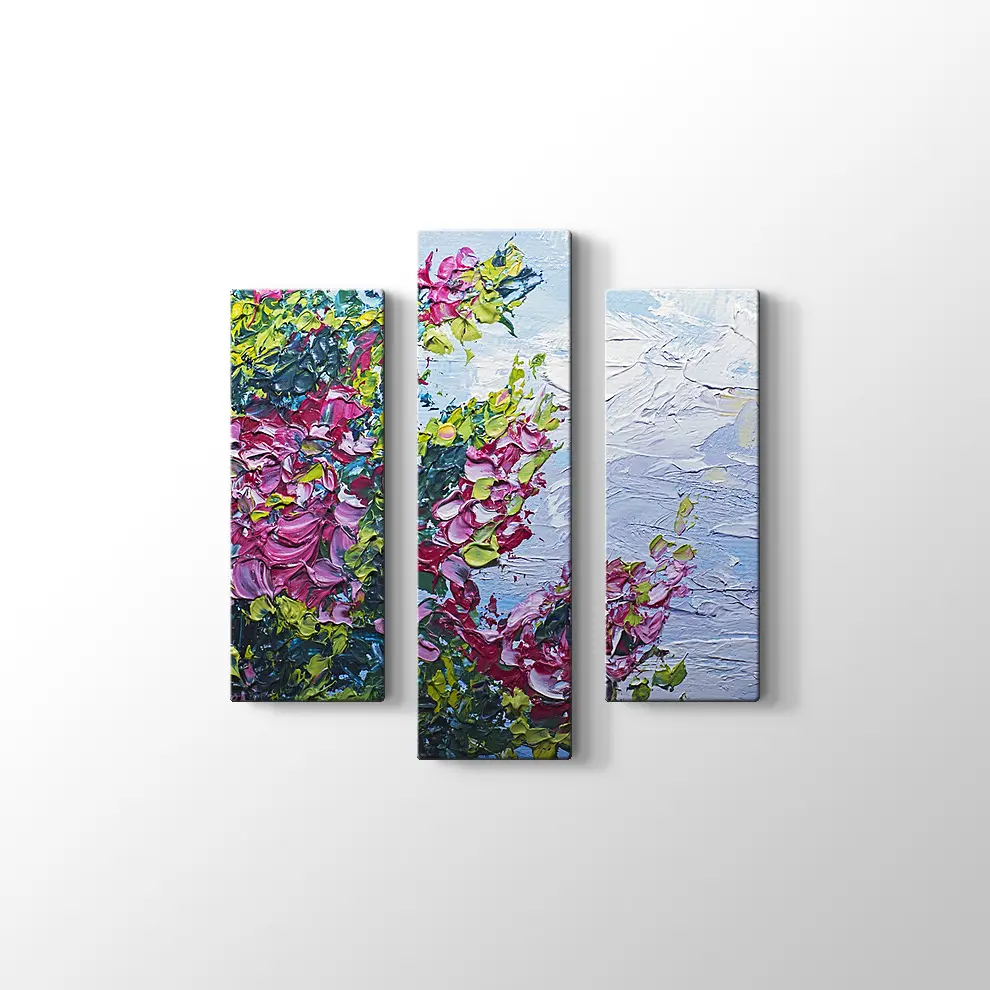 Çiçek Desenli Resim Kanvas Tablo