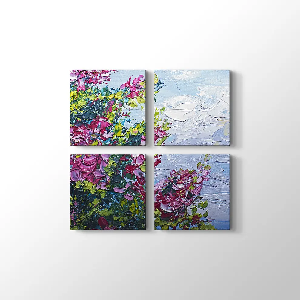 Çiçek Desenli Resim Kanvas Tablo