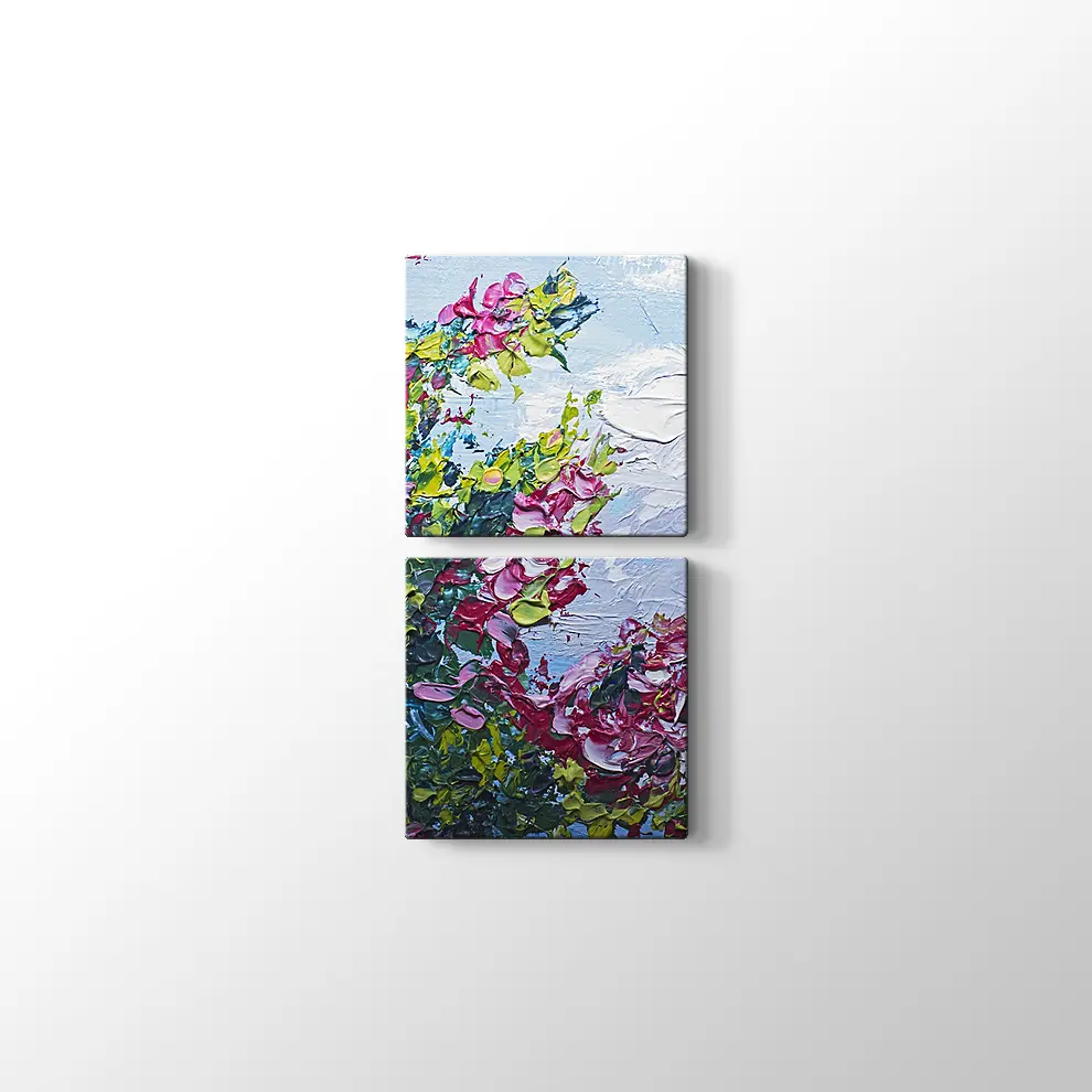 Çiçek Desenli Resim Kanvas Tablo