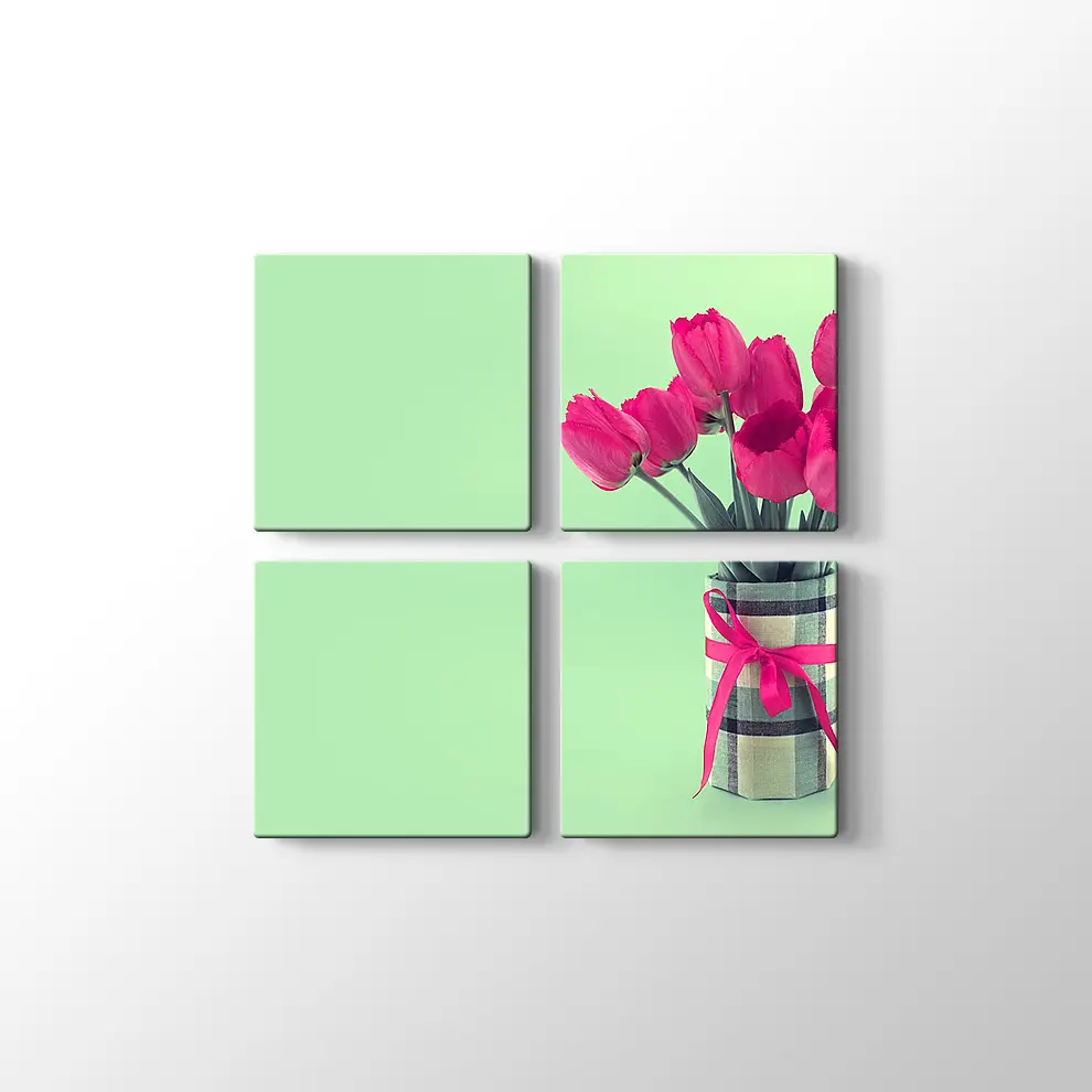 Vazoda Laleler Kanvas Tablo