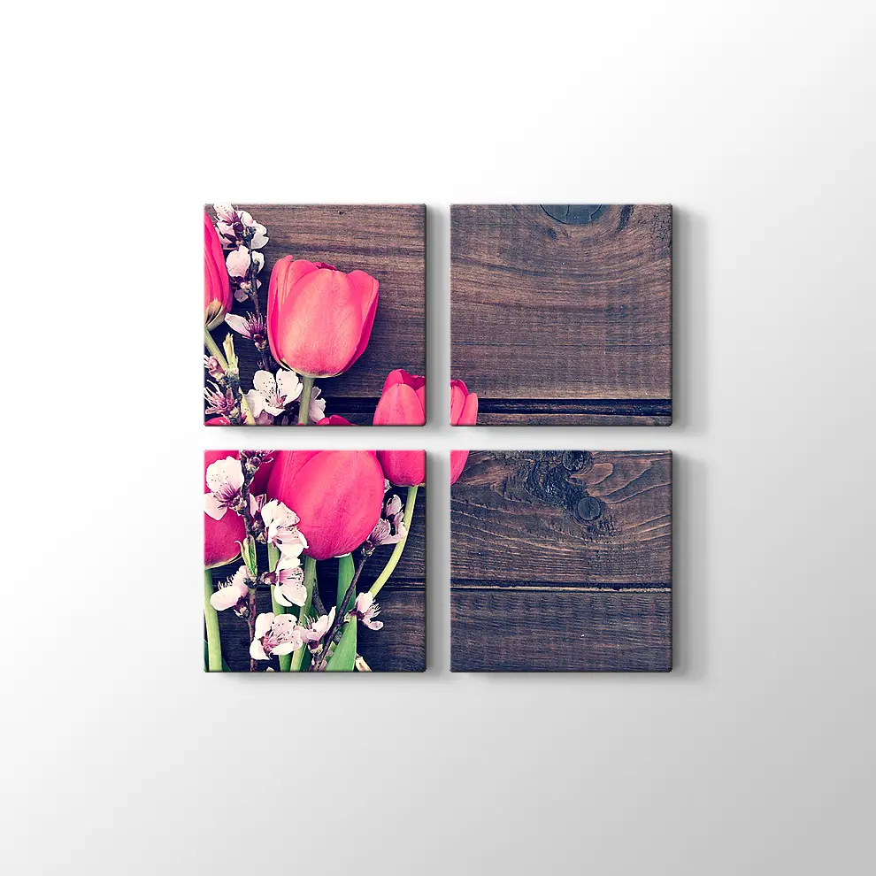 Lale Buketi Kanvas Tablo
