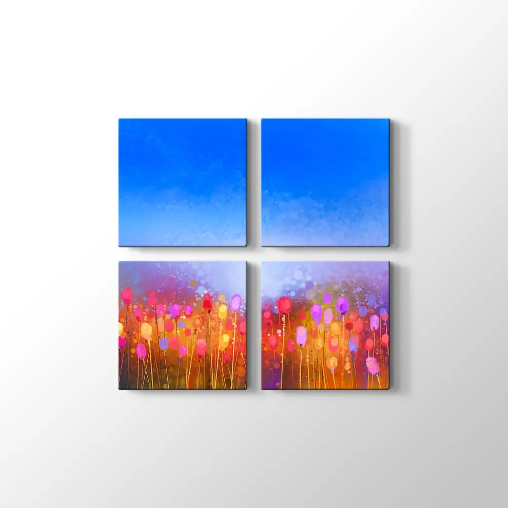 Suluboya Laleler Kanvas Tablo