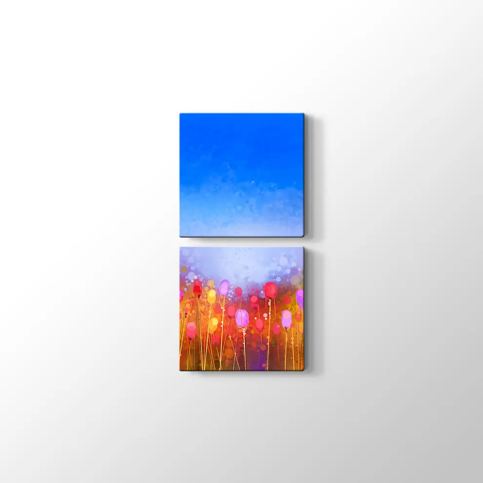 Suluboya Laleler Kanvas Tablo