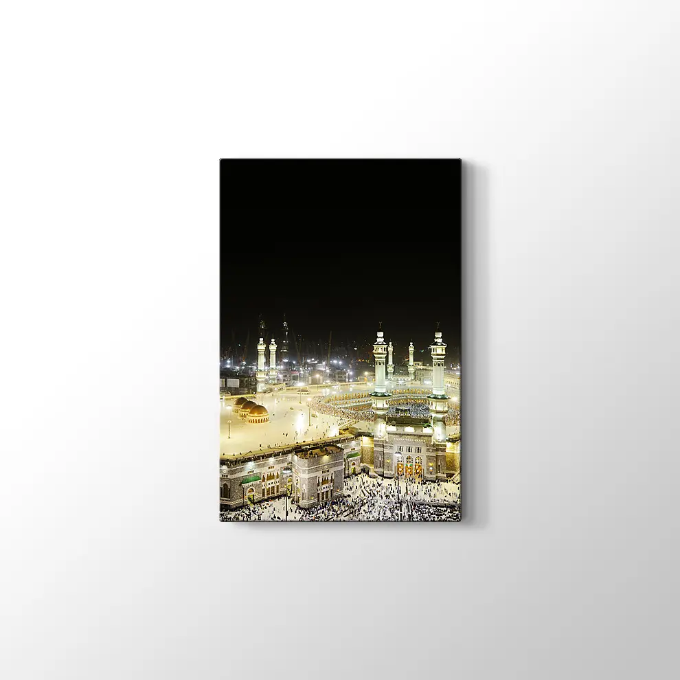 Mekke Gece Kanvas Tablo
