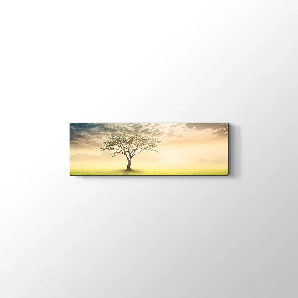Gün Doğumu Yanlız Ağaç Kanvas Tablo