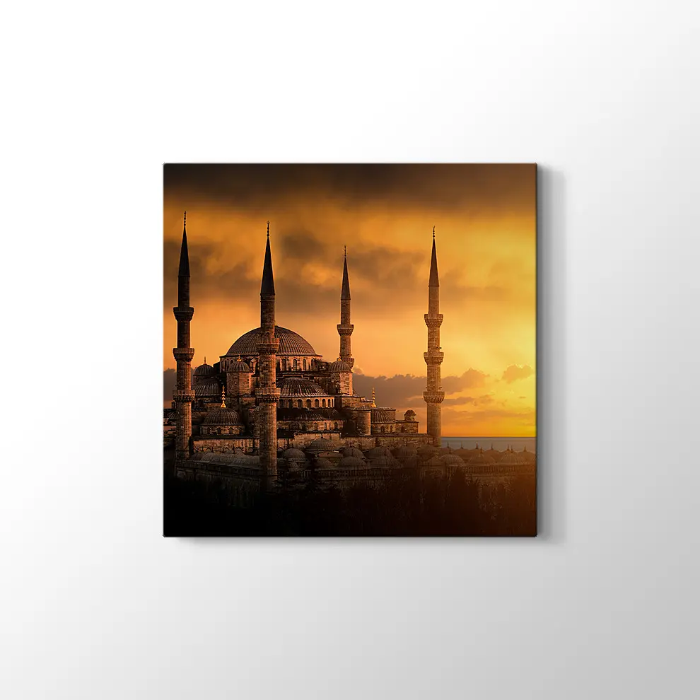 Gün Batımında Sultanahmet Camii Kanvas Tablo