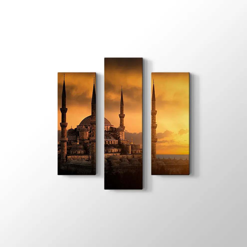 Gün Batımında Sultanahmet Camii Kanvas Tablo