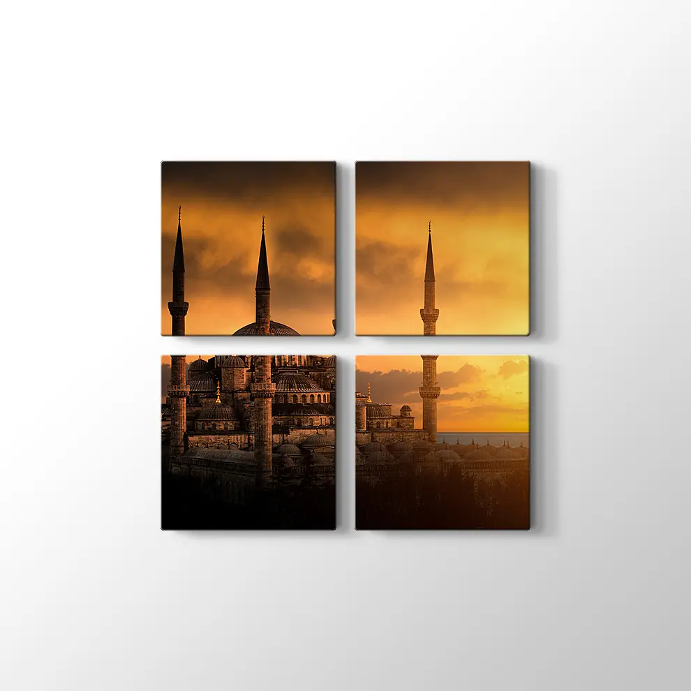 Gün Batımında Sultanahmet Camii Kanvas Tablo