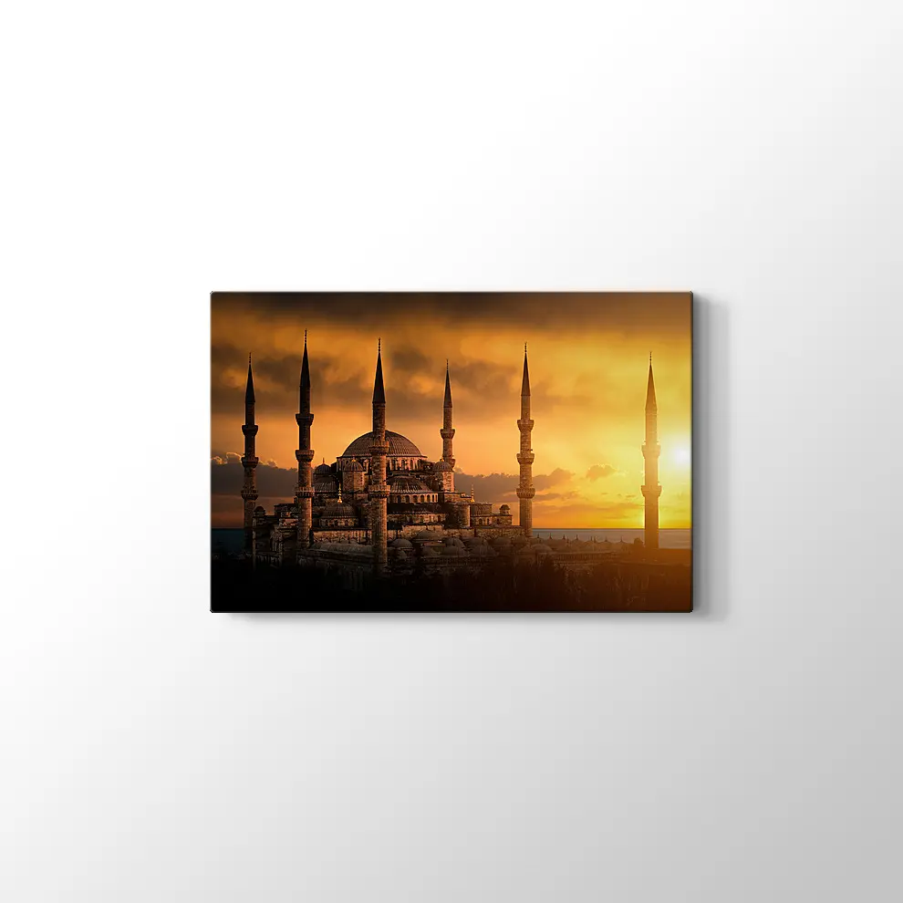 Gün Batımında Sultanahmet Camii Kanvas Tablo