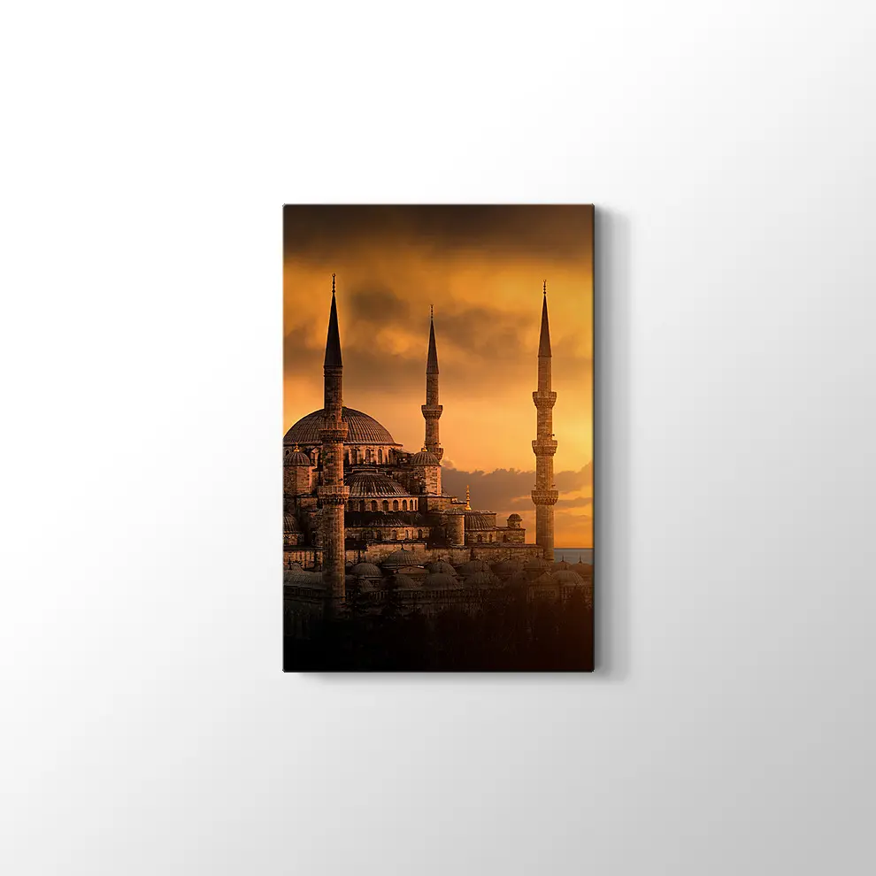 Gün Batımında Sultanahmet Camii Kanvas Tablo