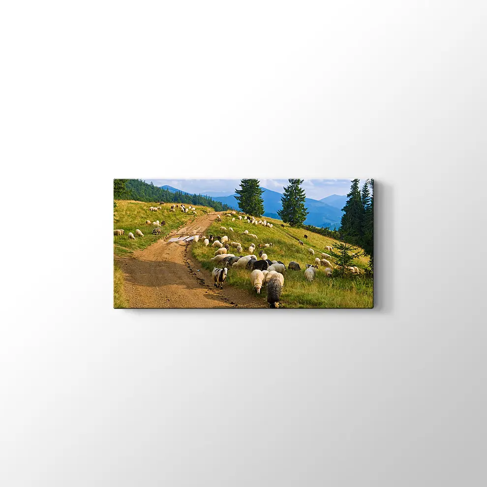 Koyun Sürüsü Kanvas Tablo