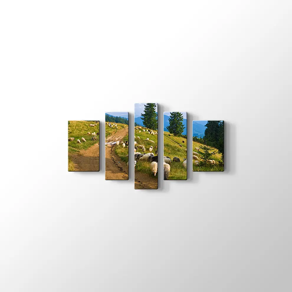 Koyun Sürüsü Kanvas Tablo