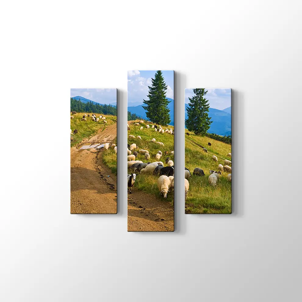 Koyun Sürüsü Kanvas Tablo